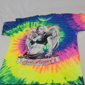 Blue and Green Short Sleeve Tie-Dye Tee